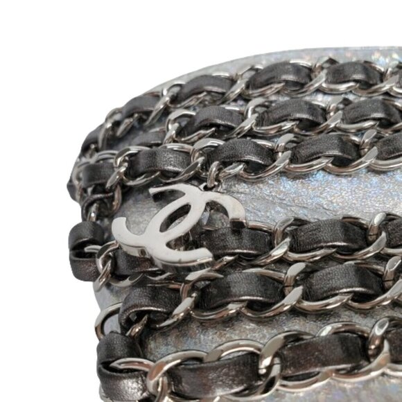 Chanel Metallic CC Chain Embellished Slides - Picture 4 of 9